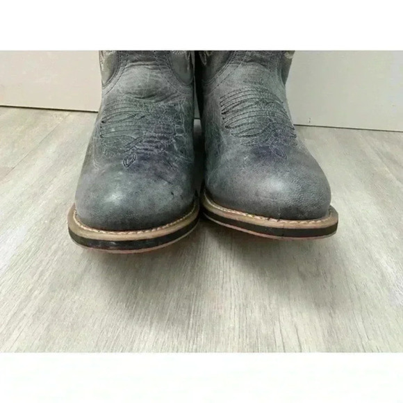 Laredo Women's Sapphyre‎ Leather Western Cowboy Booties - Round Toe - Picture 2 of 9